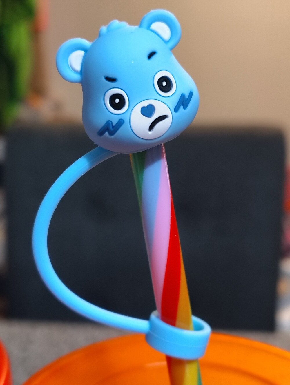 Blue Care Bear Straw Topper